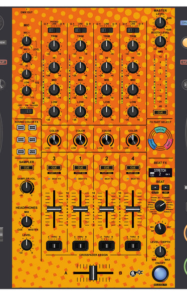Pioneer DJ DDJ FLX10 MIXER Skin Gradienter Orange
